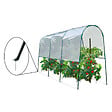 ID MARKET - Serre à tomates de jardin 400 x 120 x 170 cm avec bâche transparente + arceaux en acier - vignette