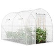 ID MARKET - Bâche de rechange pour serre de jardin tunnel 6m² 3 x 2 x 2 m anti-UV avec porte et fenêtres ROMA blanche - vignette