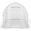 ID MARKET - Bâche de rechange pour serre de jardin tunnel 6m² 3 x 2 x 2 m anti-UV avec porte et fenêtres ROMA blanche - vignette