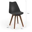 ID MARKET - Lot de 6 chaises scandinaves SARA noires pieds foncés pour salle à manger - vignette