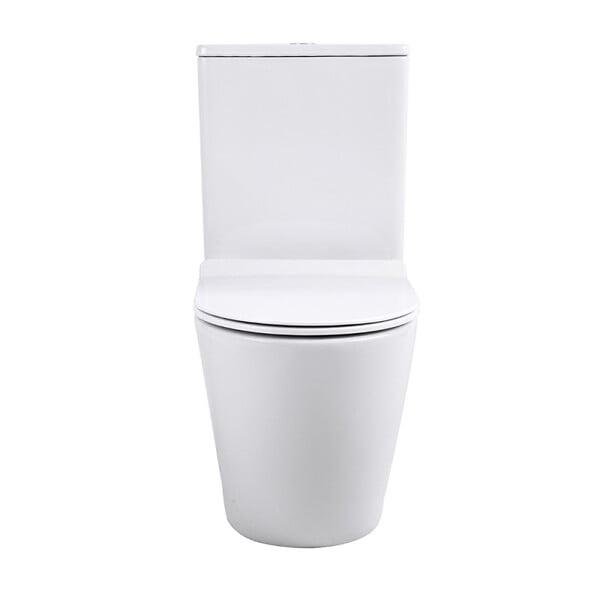 CERAMIA - PixL WC à poser sans bride + abattant SoftClose + réservoir de chasse, alimentation par le bas, blanc brillant (CEPX030RREXVPBI) - large