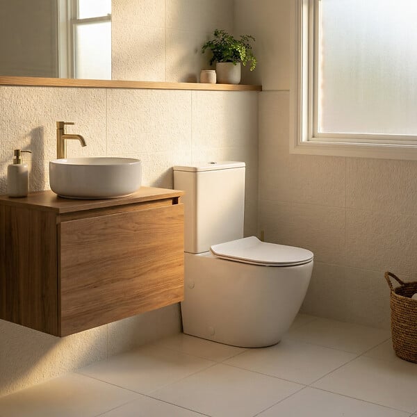 CERAMIA - PixL WC à poser sans bride + abattant SoftClose + réservoir de chasse, alimentation par le bas, blanc brillant (CEPX030RREXVPBI) - large