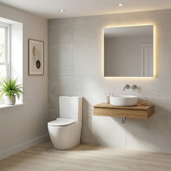 CERAMIA - PixL WC à poser sans bride + abattant SoftClose + réservoir de chasse, alimentation par le bas, blanc brillant (CEPX030RREXVPBI) - large