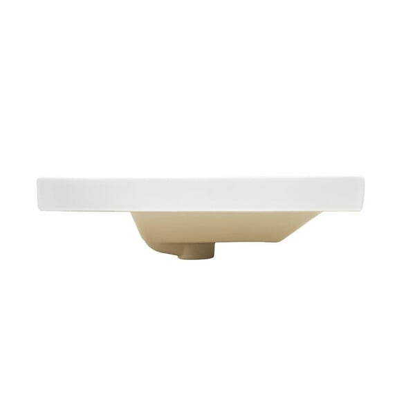 SWISS AQUA TECHNOLOGIES - B-Way 121x46 cm double vasque semi-encastrée en céramique, pour meuble de salle de bain SATEVO120NA, blanc (SATBW212046) - large