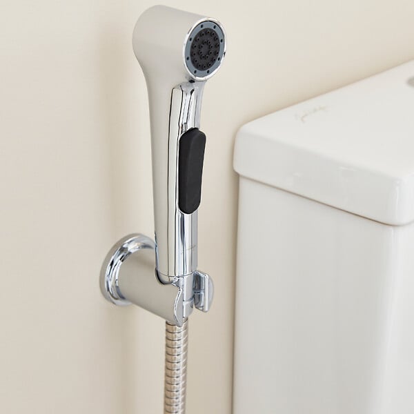 JACOB DELAFON - Douchette WC Elate chromée + support + flexible - large