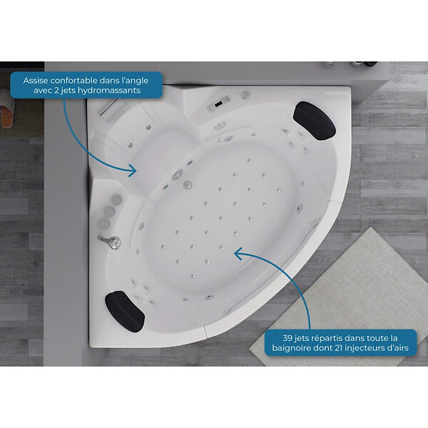 DISTRIBAIN - Baignoire balnéo Maeva 39 jets Whirlpool - large