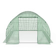 ID MARKET - Bâche de rechange pour serre de jardin tunnel 12m² 4 x 3 x 2 m anti-UV avec porte et fenêtres ZEBRA verte - vignette
