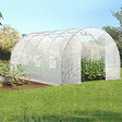 ID MARKET - Bâche de rechange pour serre de jardin tunnel 12m² 4 x 3 x 2 m anti-UV avec porte et fenêtres ZEBRA blanche - vignette