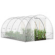 ID MARKET - Bâche de rechange pour serre de jardin tunnel 12m² 4 x 3 x 2 m anti-UV avec porte et fenêtres ZEBRA blanche - vignette
