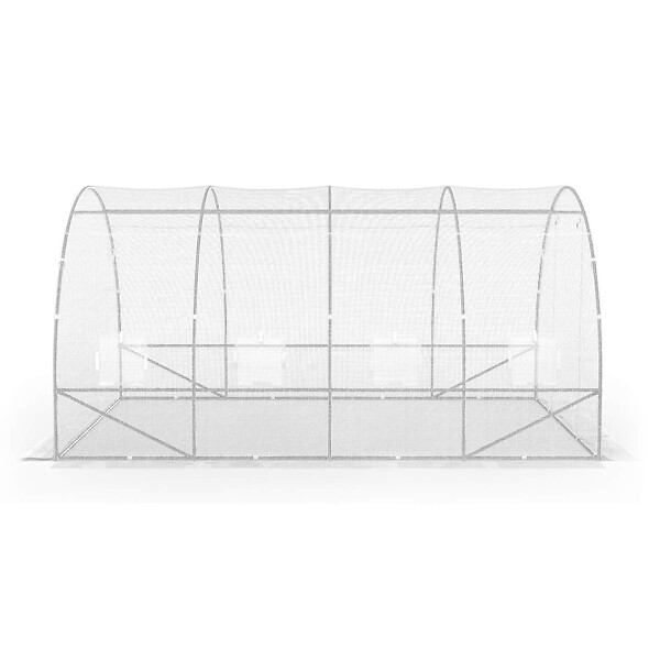 ID MARKET - Bâche de rechange pour serre de jardin tunnel 12m² 4 x 3 x 2 m anti-UV avec porte et fenêtres ZEBRA blanche - large