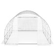 ID MARKET - Bâche de rechange pour serre de jardin tunnel 12m² 4 x 3 x 2 m anti-UV avec porte et fenêtres ZEBRA blanche - vignette