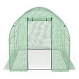 ID MARKET - Bâche de rechange pour serre de jardin tunnel 6m² 3 x 2 x 2 m anti-UV avec porte et fenêtres ROMA verte - vignette