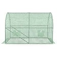 ID MARKET - Bâche de rechange pour serre de jardin tunnel 6m² 3 x 2 x 2 m anti-UV avec porte et fenêtres ROMA verte - vignette