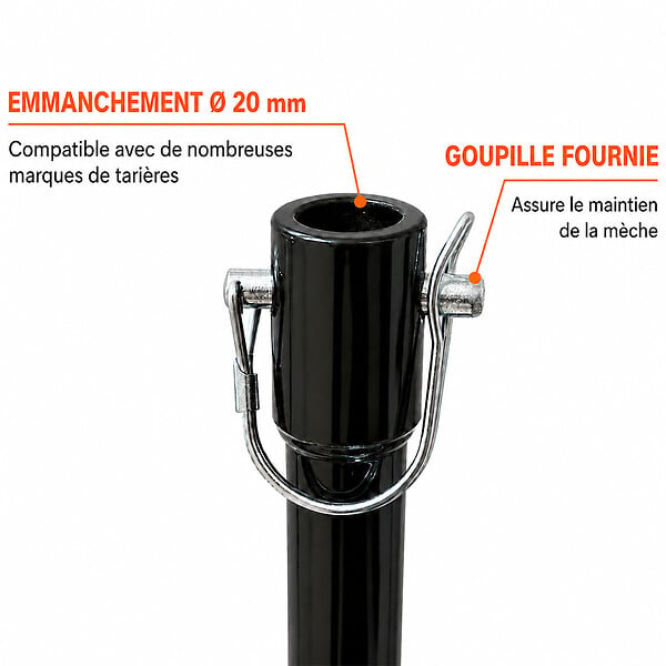 GT GARDEN - Mèche Ø 40 mm pour tarière thermique - large