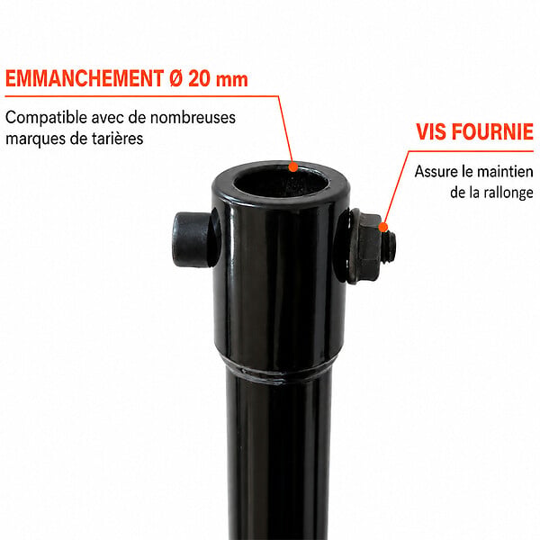 GT GARDEN - Rallonge 50 cm pour tarière thermique - large