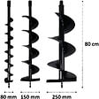 GT GARDEN - Lot de mèches Ø 80 + 150 + 250 mm pour tarière thermique - vignette