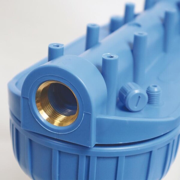 AQUAWATER - Station filtre double nu - Taille standard 10" - avec clé de déserrage - large