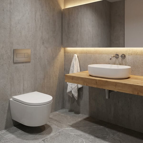 VILLEROY & BOCH - Pack WC bâti-support Villeroy & Boch + WC suspendu sans bride Swiss Aqua Technologies + abattant SoftClose + Plaque (VCNSAT2CH) - large