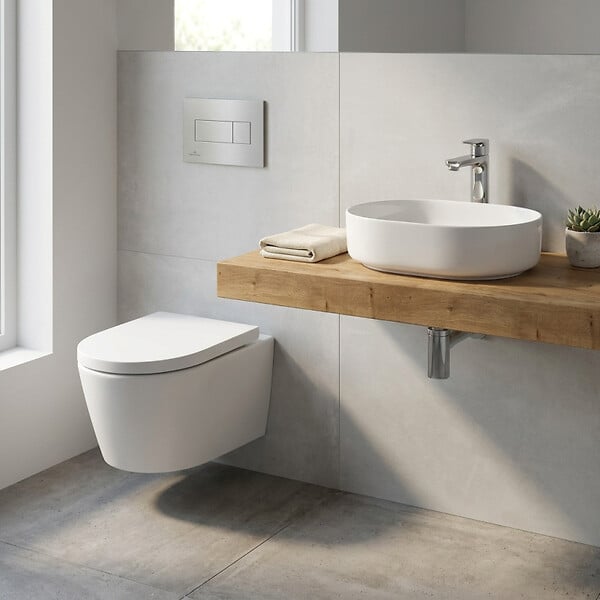 VILLEROY & BOCH - Pack WC bâti-support Villeroy & Boch + WC suspendu sans bride Swiss Aqua Technologies + abattant SoftClose + Plaque (VCNSAT2CH) - large