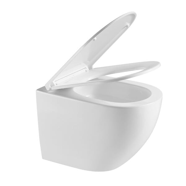 SWISS AQUA TECHNOLOGIES - WC suspendu sans bride Vortex et fixations invisibles, abattant frein de chute (SAT67010RTORP) - large