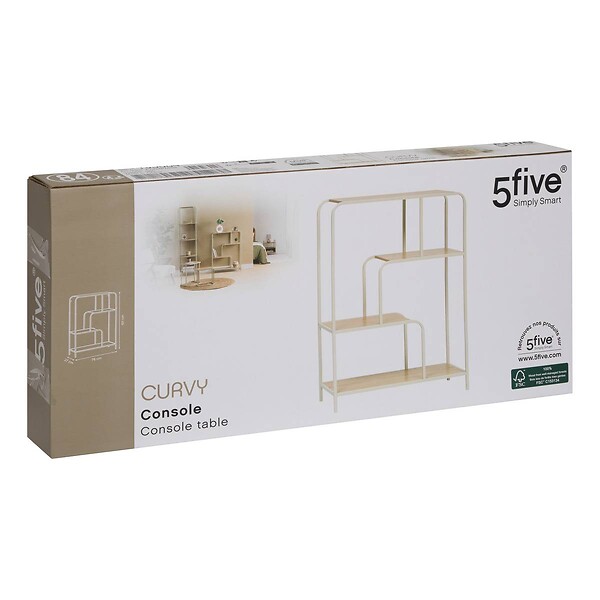 5 FIVE SIMPLY SMART - Console Curvy 2 étagères bois clair - large