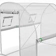 ID MARKET - Bâche de rechange pour serre de jardin tunnel 6m² 3 x 2 x 2 m anti-UV avec porte et fenêtres ROMA blanche toutes saisons - vignette