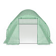 ID MARKET - Bâche de rechange pour serre de jardin tunnel 24m² 8 x 3 x 2 m anti-UV avec porte et fenêtres DES ANDES verte - vignette
