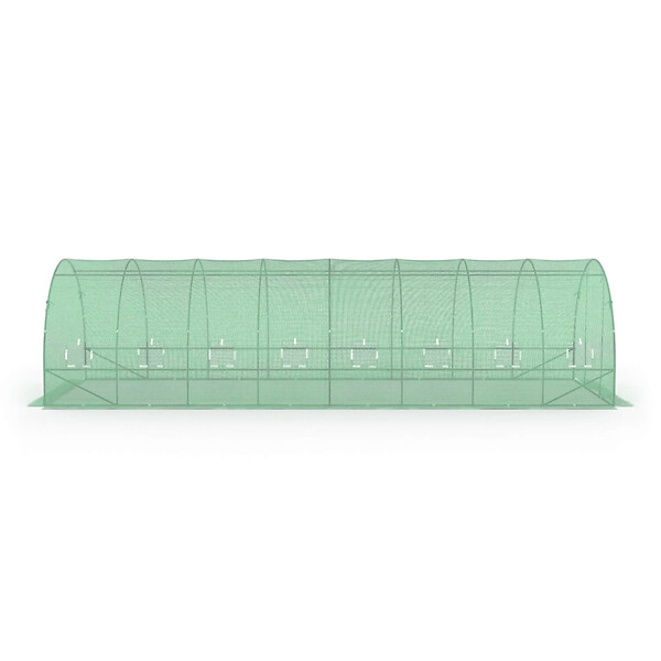 ID MARKET - Bâche de rechange pour serre de jardin tunnel 24m² 8 x 3 x 2 m anti-UV avec porte et fenêtres DES ANDES verte - large