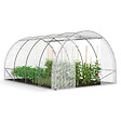 ID MARKET - Bâche de rechange pour serre de jardin tunnel 12m² 4 x 3 x 2 m anti-UV avec porte et fenêtres ZEBRA blanche toutes saisons - vignette