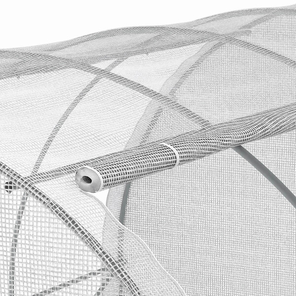ID MARKET - Bâche de rechange pour serre de jardin tunnel 12m² 4 x 3 x 2 m anti-UV avec porte et fenêtres ZEBRA blanche toutes saisons - large