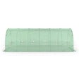 ID MARKET - Bâche de rechange pour serre de jardin tunnel 18m² 6 x 3 x 2 m anti-UV avec porte et fenêtres CRIMÉE verte - vignette