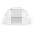 ID MARKET - Bâche de rechange pour serre de jardin tunnel 18m² 6 x 3 x 2 m anti-UV avec porte et fenêtres CRIMÉE blanche - vignette