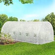ID MARKET - Bâche de rechange pour serre de jardin tunnel 18m² 6 x 3 x 2 m anti-UV avec porte et fenêtres CRIMÉE blanche toutes saisons - vignette