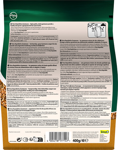TETRA - Aliment naturel Gammarus - Tortues d'eau - 4L - large