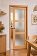 GD MENUISERIES - Porte Coulissante bois Ayous Vitrée H204 x L93 cm, Galandage, kit finition - vignette