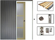 GD MENUISERIES - Porte Coulissante bois Ayous Vitrée H204 x L93 cm, Galandage, kit finition - vignette