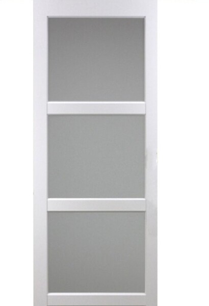 GD MENUISERIES - Porte Coulissante Kenya blanc Vitrée H204 x L73 cm, serrure condamnation - large