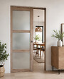 GD MENUISERIES - Porte Coulissante bois Frake Vitrée H204 x L83 cm, Galandage - vignette
