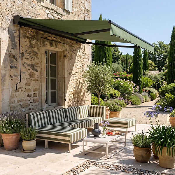 OVIALA - Store banne semi-intégral 2,5 x 2 m en aluminium vert cactus - Brehat - large