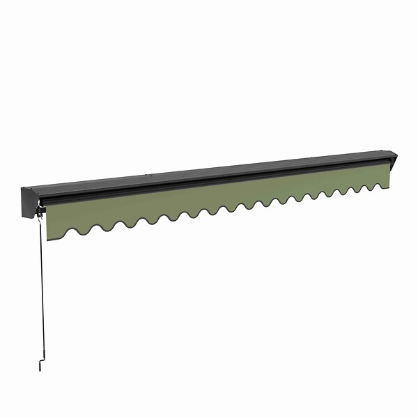 OVIALA - Store banne semi-intégral 2,5 x 2 m en aluminium vert cactus - Brehat - large
