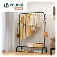 VOUNOT - Portant a Vetements avec etagere Chaussures 8 Crochets Lateraux 110x41x147cm metal Noir - vignette