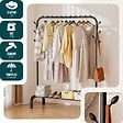 VOUNOT - Portant a Vetements avec etagere Chaussures 8 Crochets Lateraux 110x41x147cm metal Noir - vignette