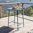 OVIALA - Table haute de jardin carrée en acier bleu pacific - Palavas - vignette