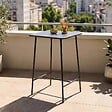 OVIALA - Table de bar carrée en acier gris anthracite - Palavas - vignette