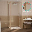 AURLANE - Paroi de retour 80x200cm - Profilés Aluminium effet Bois - Verre Trempé 6mm - WOOD CRUSH - vignette