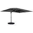 ID MARKET - Parasol déporté inclinable rotatif 360 CALVI gris 3x4 M avec 4 dalles et housse - vignette