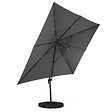 ID MARKET - Parasol déporté inclinable rotatif 360 CALVI gris 3x4 M avec 4 dalles et housse - vignette