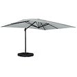 ID MARKET - Parasol déporté inclinable rotatif 360 CALVI gris clair 3x4 M avec 4 dalles et housse - vignette
