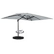 ID MARKET - Parasol déporté inclinable rotatif 360 CALVI gris clair 3x4 M avec 4 dalles et housse - vignette