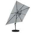 ID MARKET - Parasol déporté inclinable rotatif 360 CALVI gris clair 3x4 M avec 4 dalles et housse - vignette